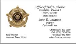 Harris County Constable Precinct 1: Business Cards